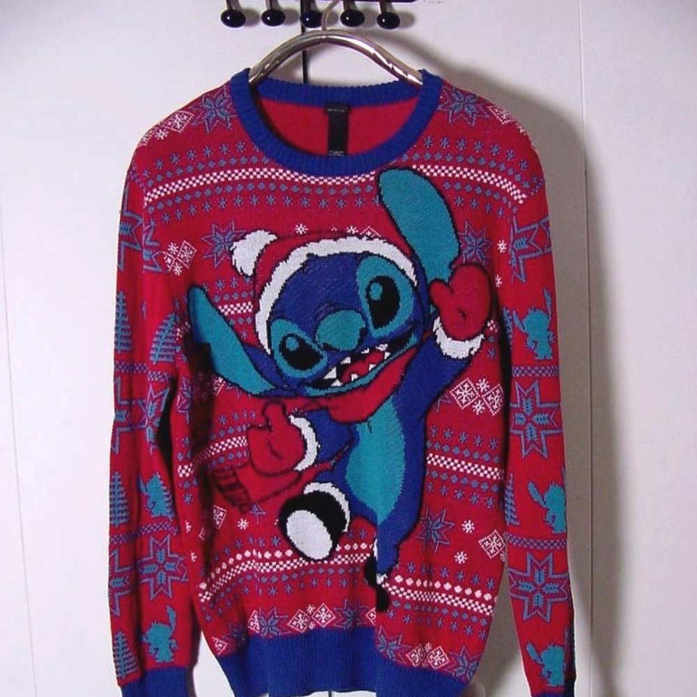 Lilo & Stitch Holiday Stitch Disney Sweater Sz L